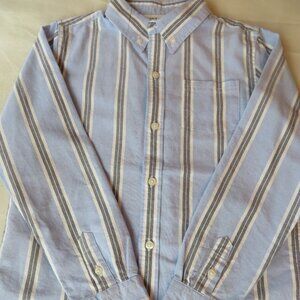 Janie and Jack Boys Button Down | Pinstripe |  Light Blue/Grey | Size 7